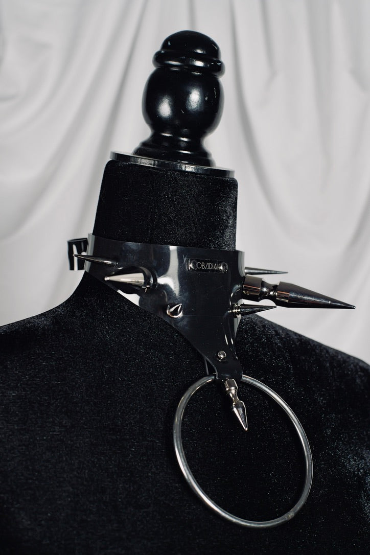 O Ring Choker Long Spiked
